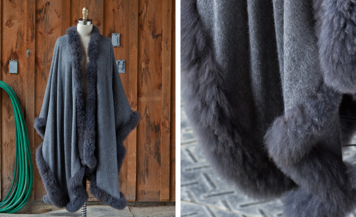 Cape with Fur Trim