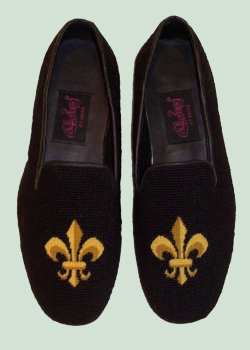 Fleur de Lis Black Mens Loafer